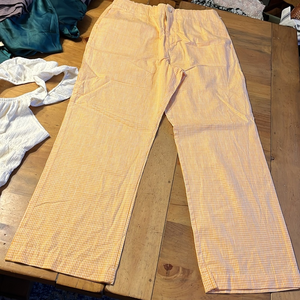 Free People Kate gingham pants🍄NWOT